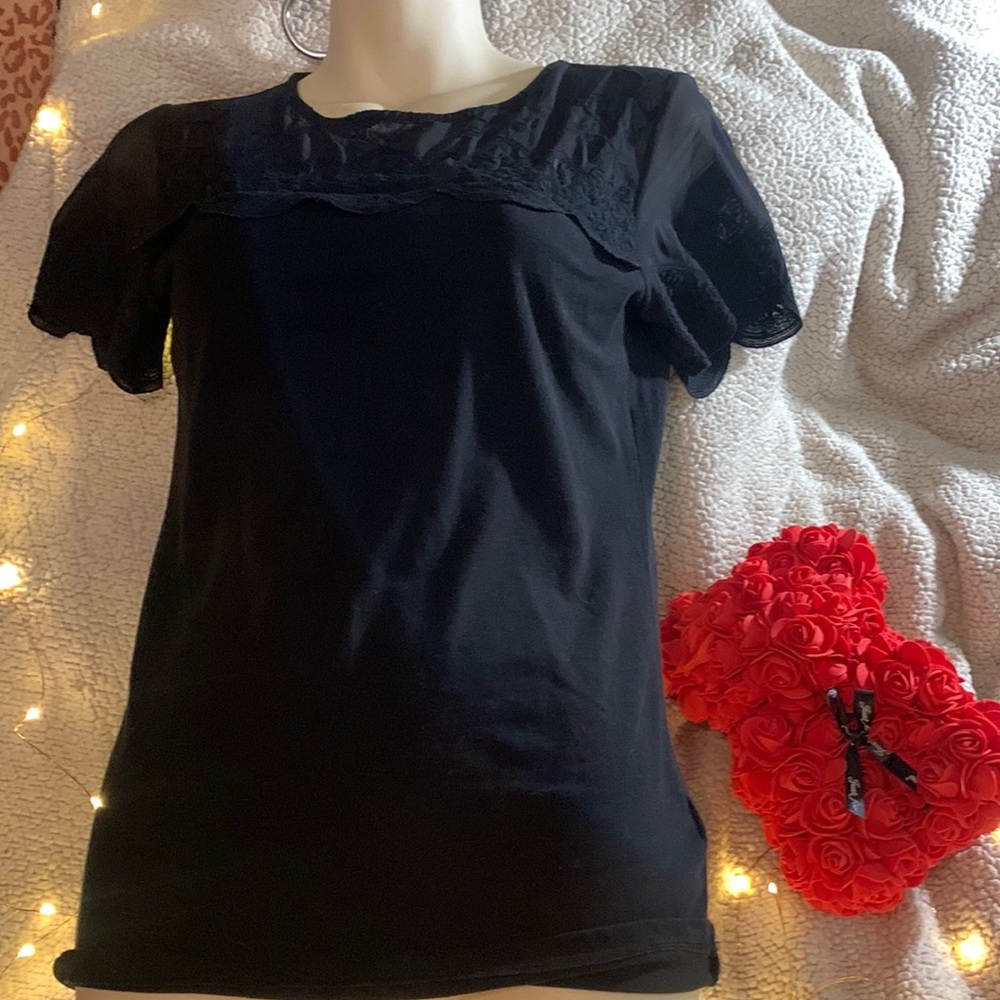 H&M, Size Small, Black Lace Top